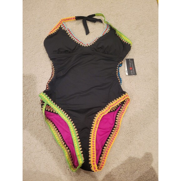 NWT Bar III Be-Weave It Cut Out Maillot One Piece Swimsuit Size XL (18-20) - Picture 6 of 11